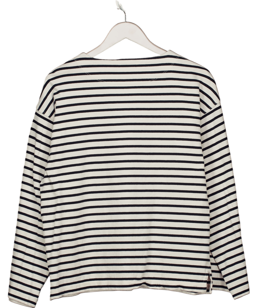 Arket Black / White Striped Heavyweight Long Sleeve T-shirt UK S - Reliked