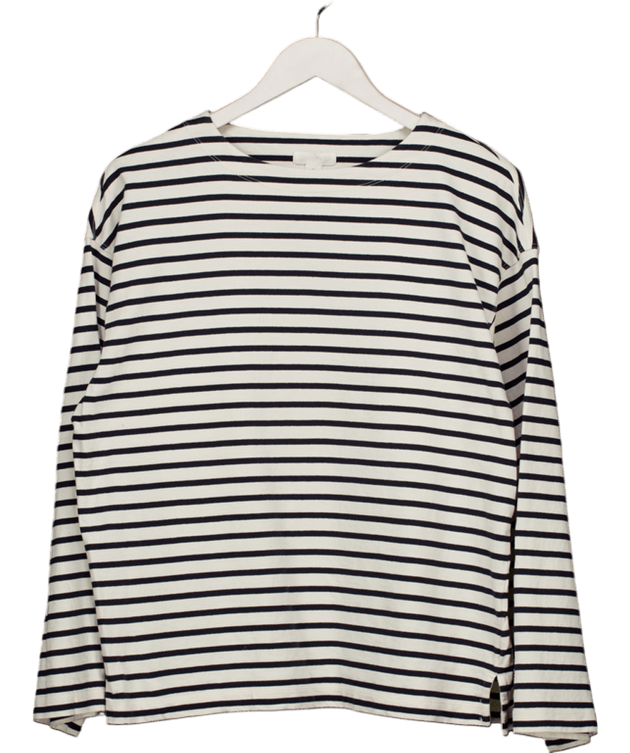 Arket Black / White Striped Heavyweight Long Sleeve T-shirt UK S - Reliked