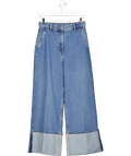Arket Blue Denim Trousers With Deep Turn - up UK 6 - Reliked