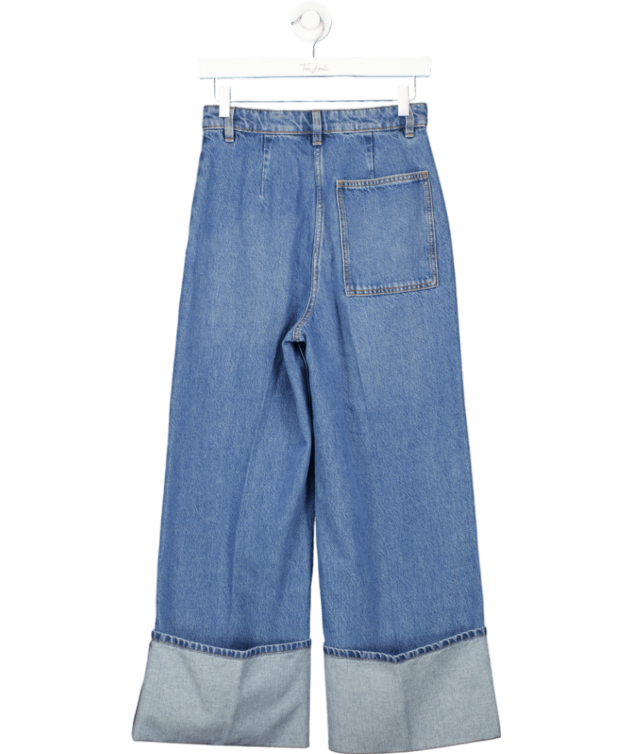 Arket Blue Denim Trousers With Deep Turn - up UK 6 - Reliked