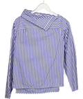 Arket Blue & White Striped Fold - collar Blouse UK 8 - Reliked