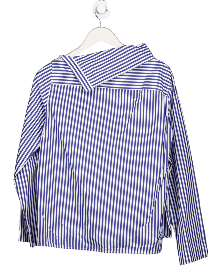 Arket Blue & White Striped Fold - collar Blouse UK 8 - Reliked