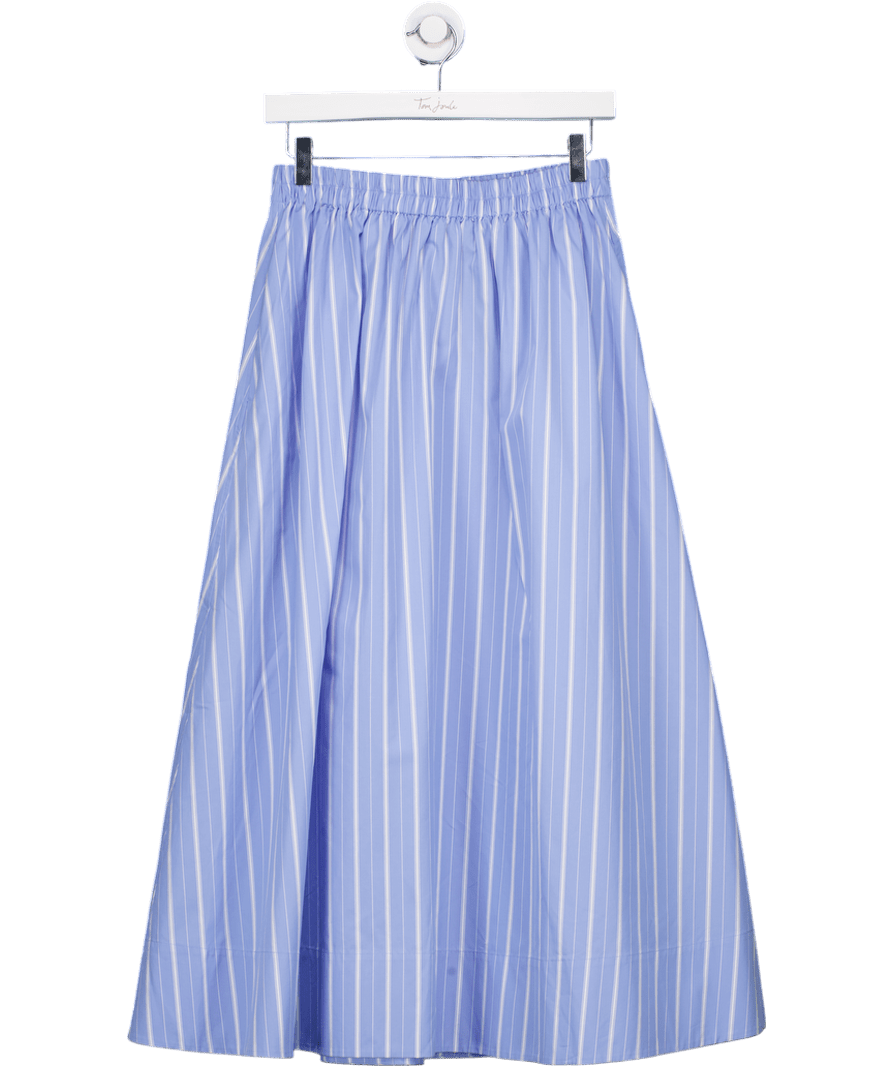 Arket Blue & White Striped Poplin Midi Skirt UK 8 - Reliked