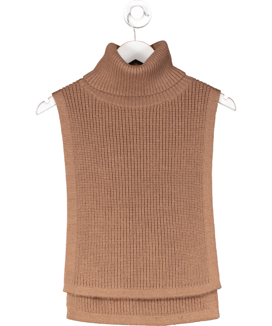 Arket Brown Alpaca Bib Neck Top UK XS/S - Reliked