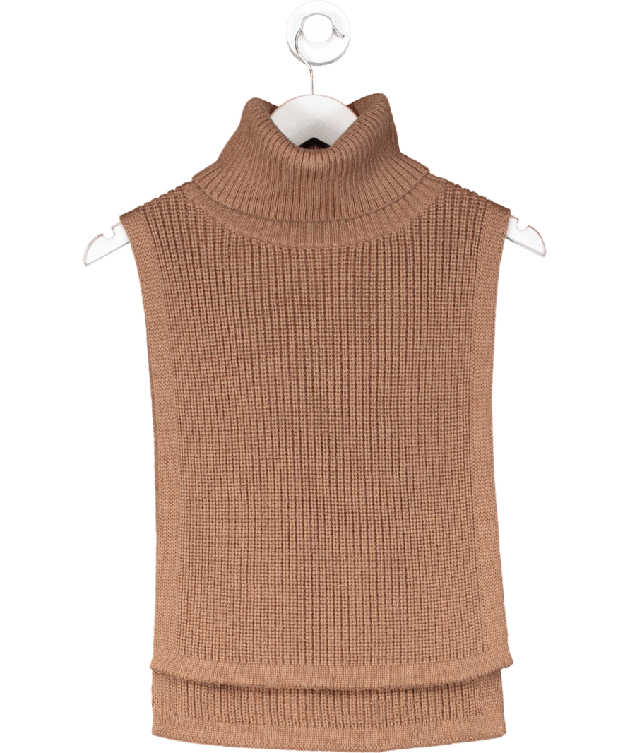 Arket Brown Alpaca Bib Neck Top UK XS/S - Reliked