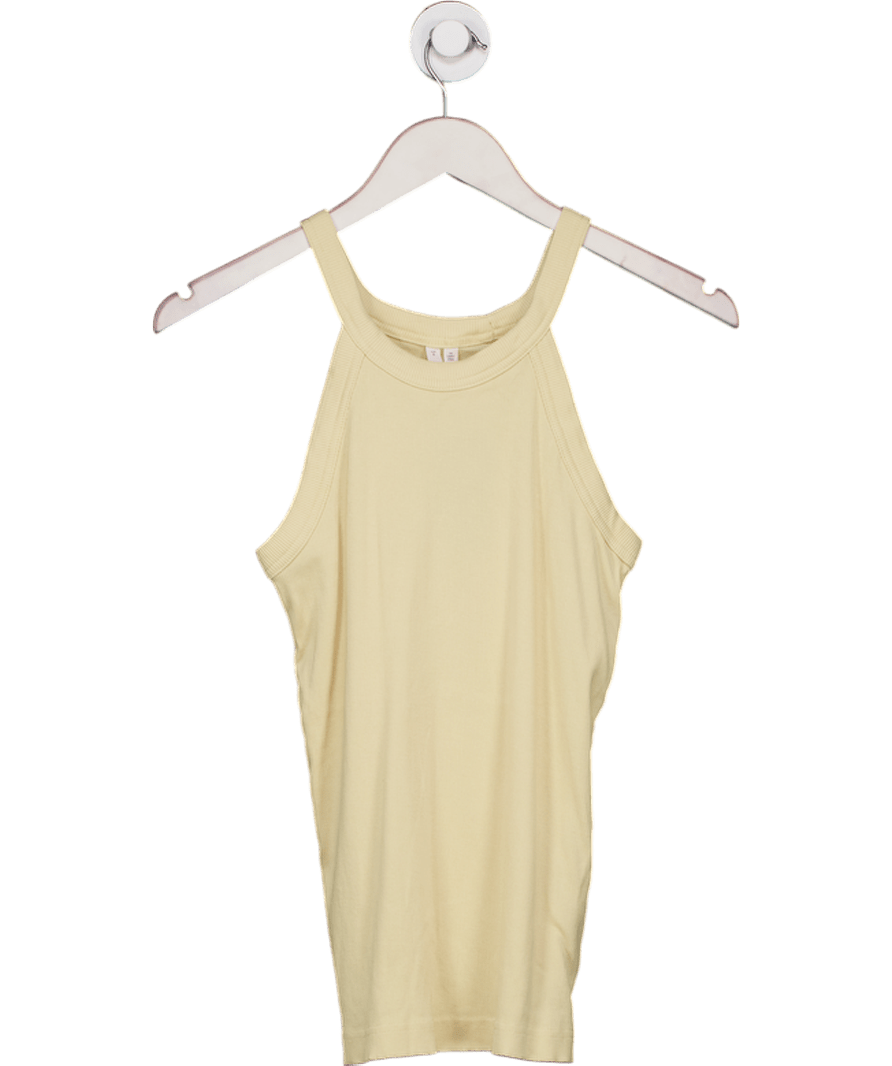 Arket Butter Yellow Ribbed Racer Vest Top UK S - Reliked