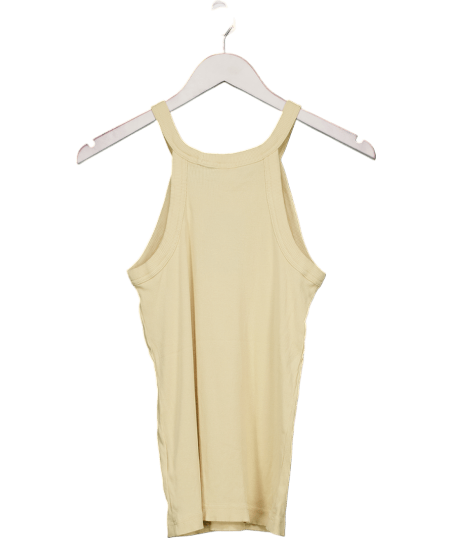 Arket Butter Yellow Ribbed Racer Vest Top UK S - Reliked