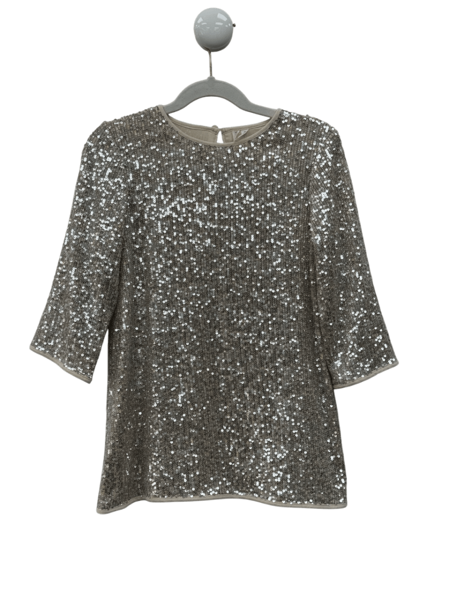 Arket Cream / Silver Sequin Dress 4 - 5 Years - Reliked