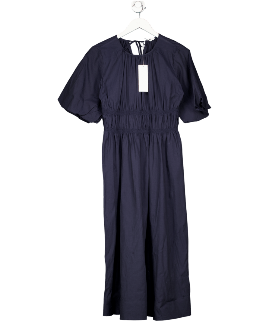 Arket Navy Blue Volume - sleeve Dress UK 8 - Reliked