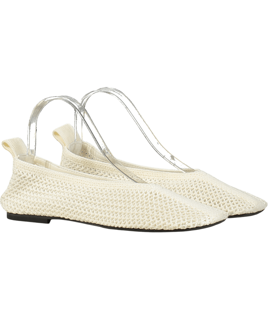 Arket Off White Knitted Ballet Flat Shoes UK 7 EU 40 👠 - Reliked