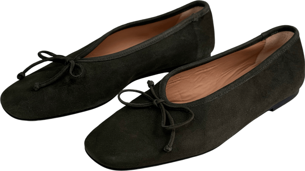 Arket Olive Green Green Suede Ballet Flats UK 7 EU 40 👠 - Reliked