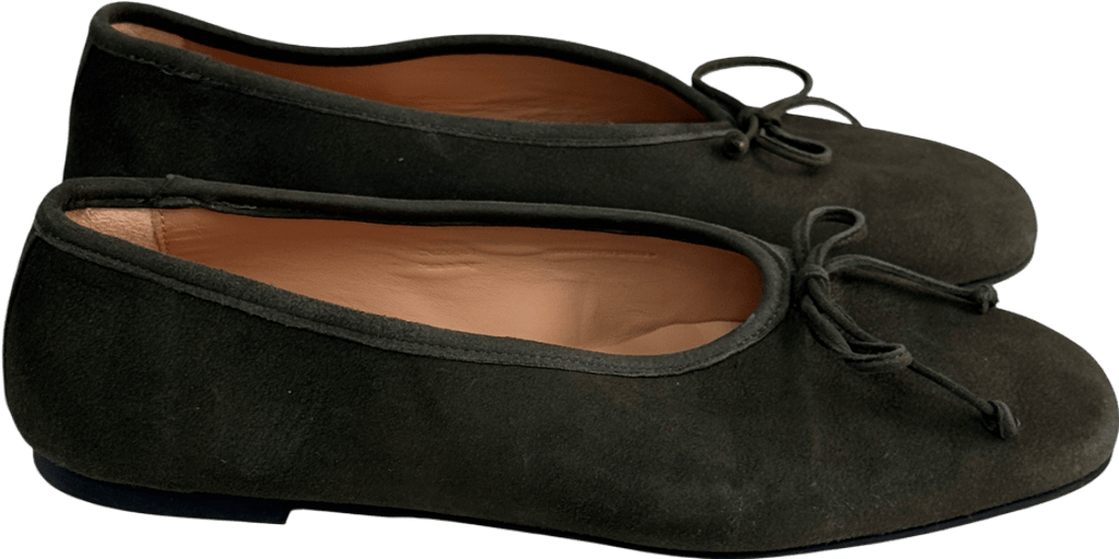 Arket Olive Green Green Suede Ballet Flats UK 7 EU 40 👠 - Reliked