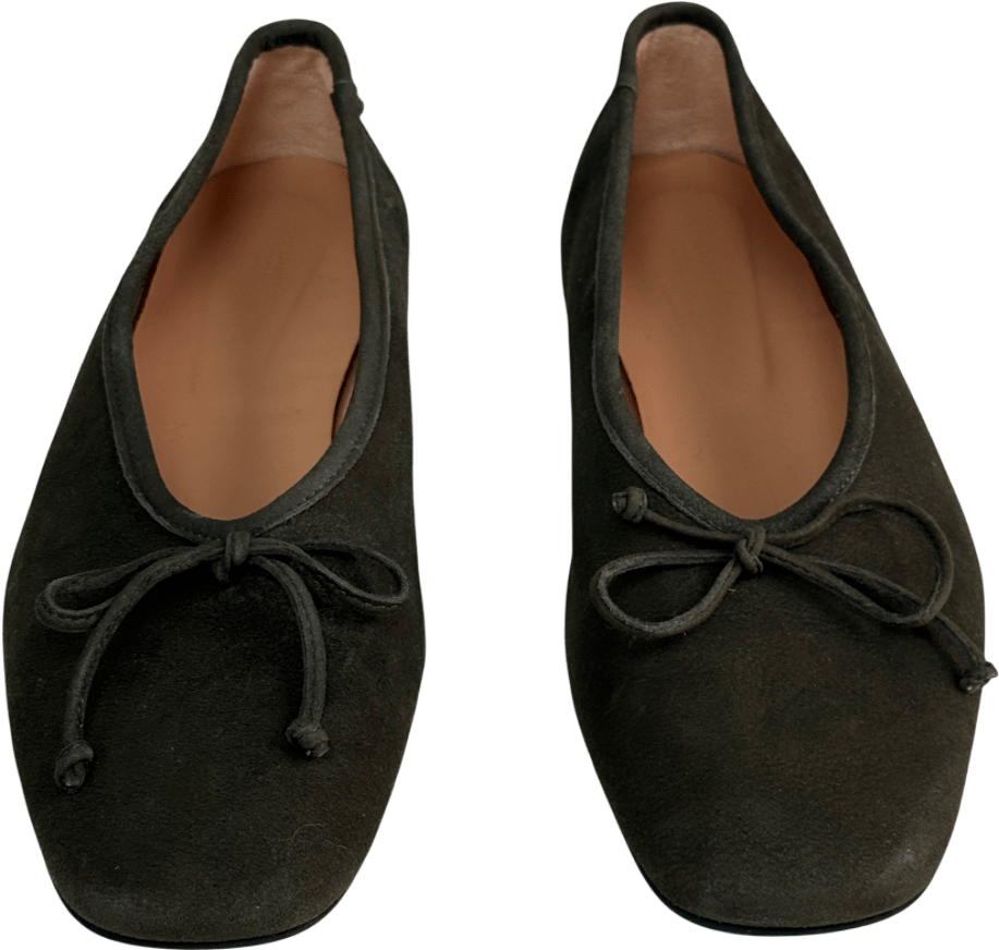 Arket Olive Green Green Suede Ballet Flats UK 7 EU 40 👠 - Reliked
