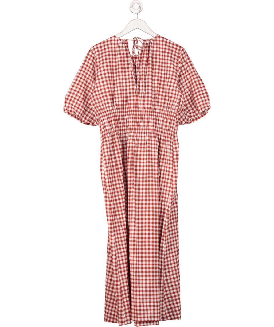 Arket Red Gingham Cotton Maxi Dress UK 16 - Reliked