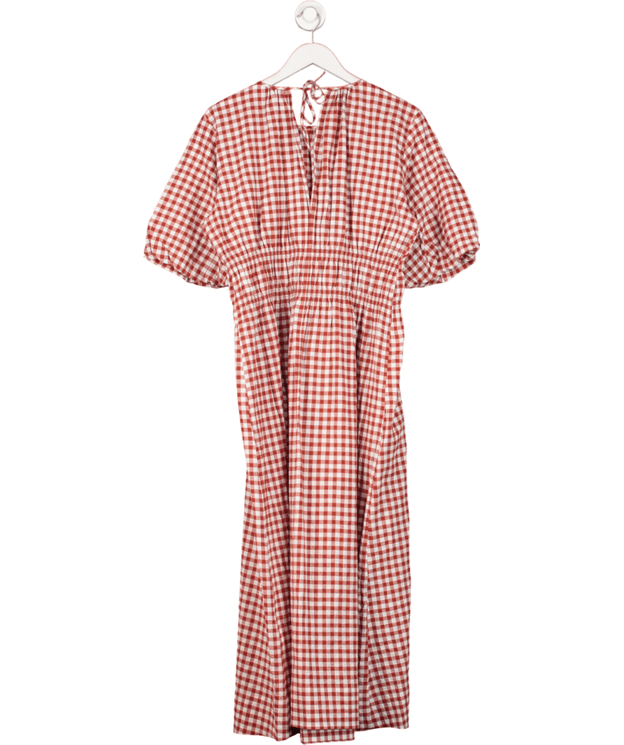 Arket Red Gingham Cotton Maxi Dress UK 16 - Reliked