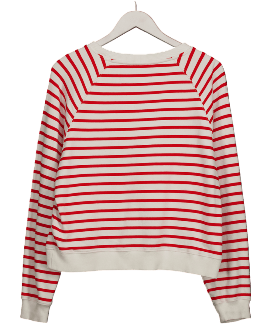Arket Red / White Striped Terry Sweatshirt UK S - Reliked