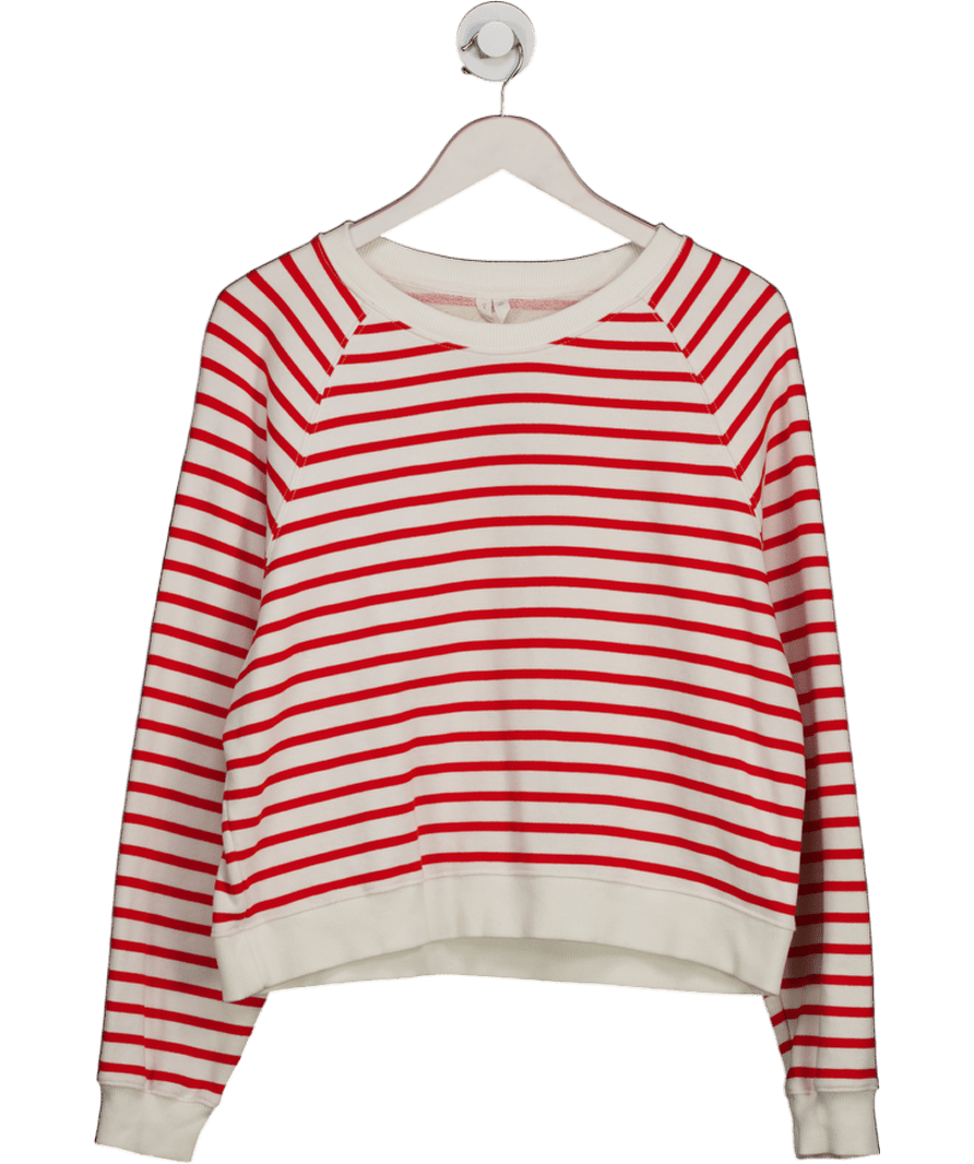 Arket Red / White Striped Terry Sweatshirt UK S - Reliked