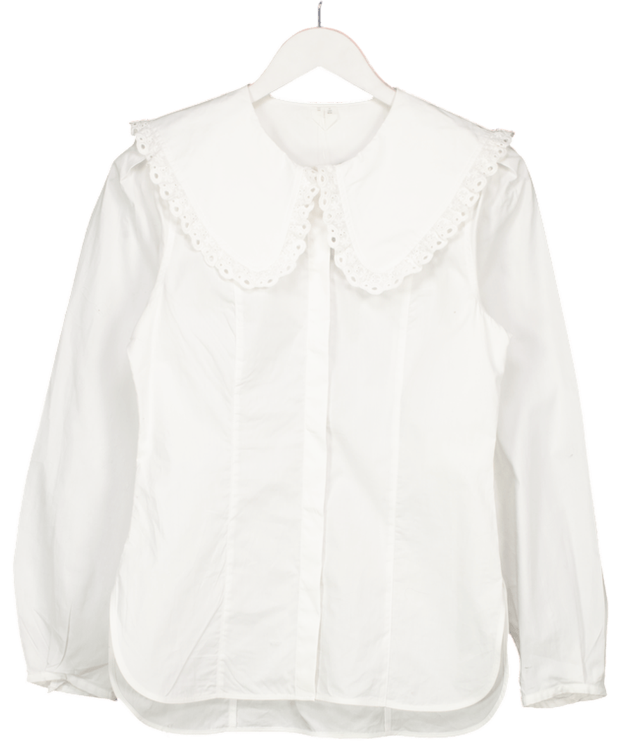 Arket White Oversize Collar 100% Cotton Blouse UK 6 - Reliked