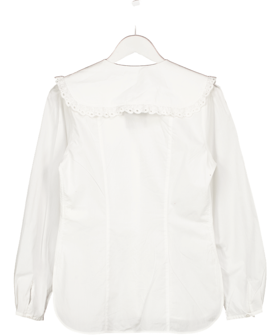Arket White Oversize Collar 100% Cotton Blouse UK 6 - Reliked
