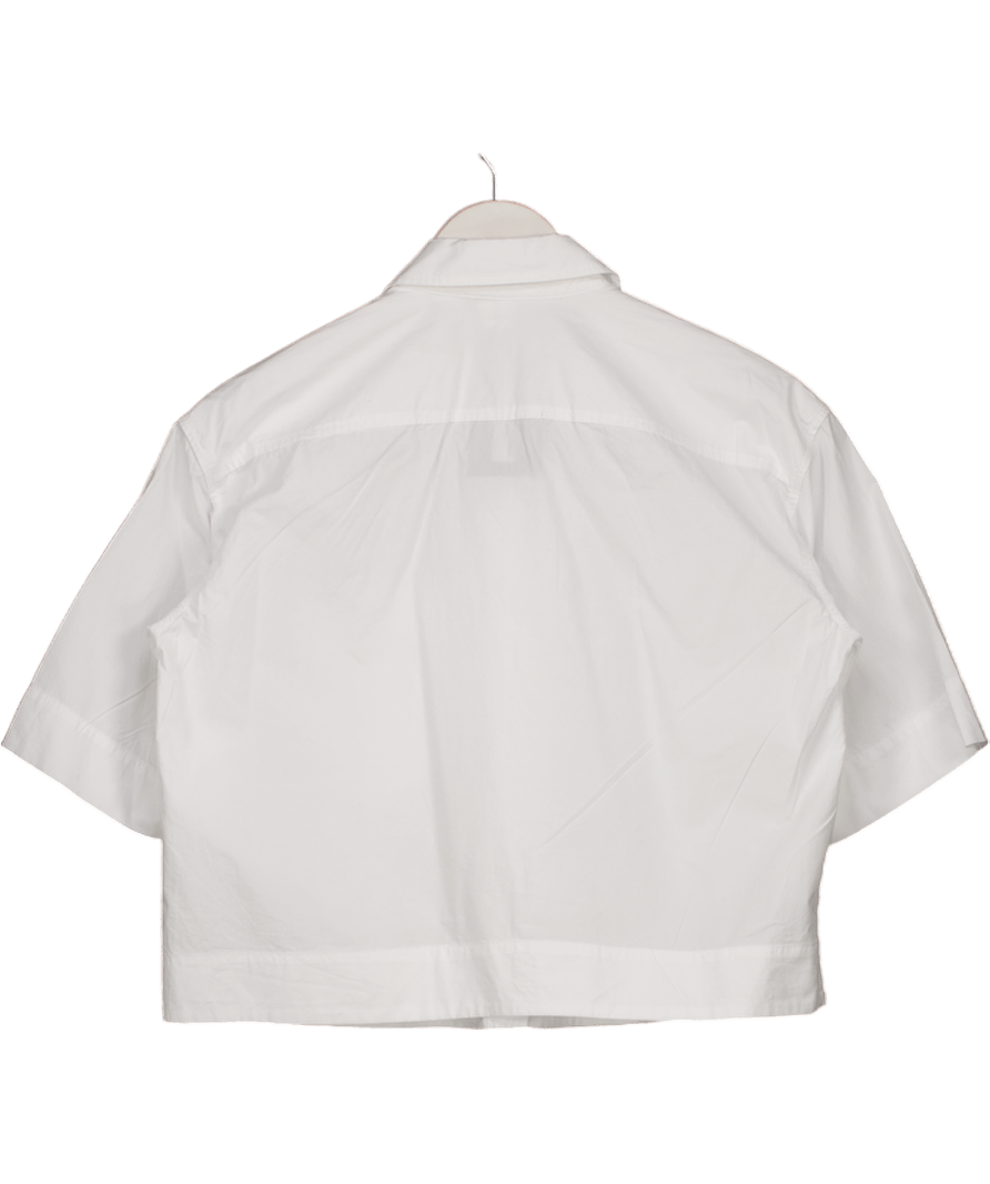 Arket White Short - sleeve Boxy Fit Cotton Shirt UK 8 - Reliked