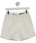 Armani Exchange White Mid Rise Easy Denim Shorts W24 - Reliked