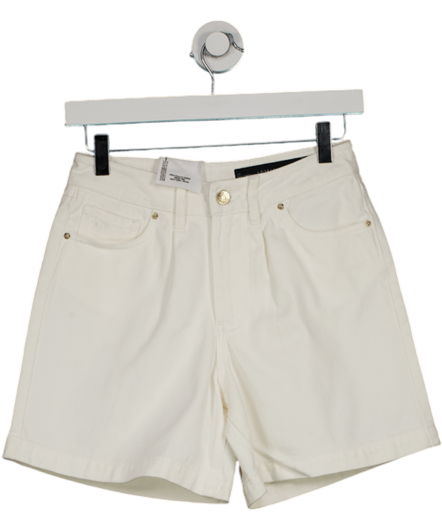 Armani Exchange White Mid Rise Easy Denim Shorts W24 - Reliked
