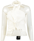 Armani Jeans Cream Pure Linen Twist Neck Shirt Top It38 UK 6 - Reliked