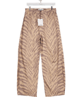ARRANGE Beige Sydney Denim Barrel Leg Jean In Natural Tiger Print UK 10 - Reliked