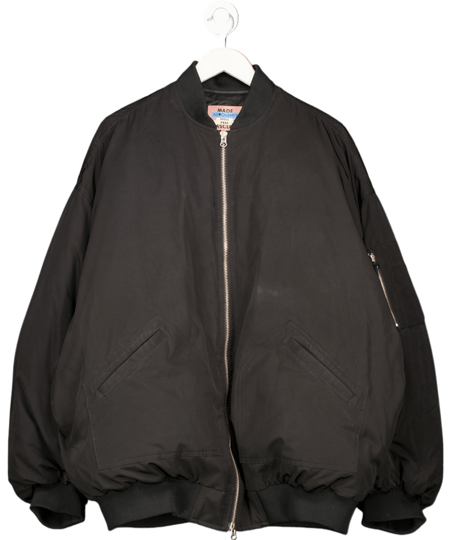 Asclo Black Bomber Jacket UK XL - Reliked