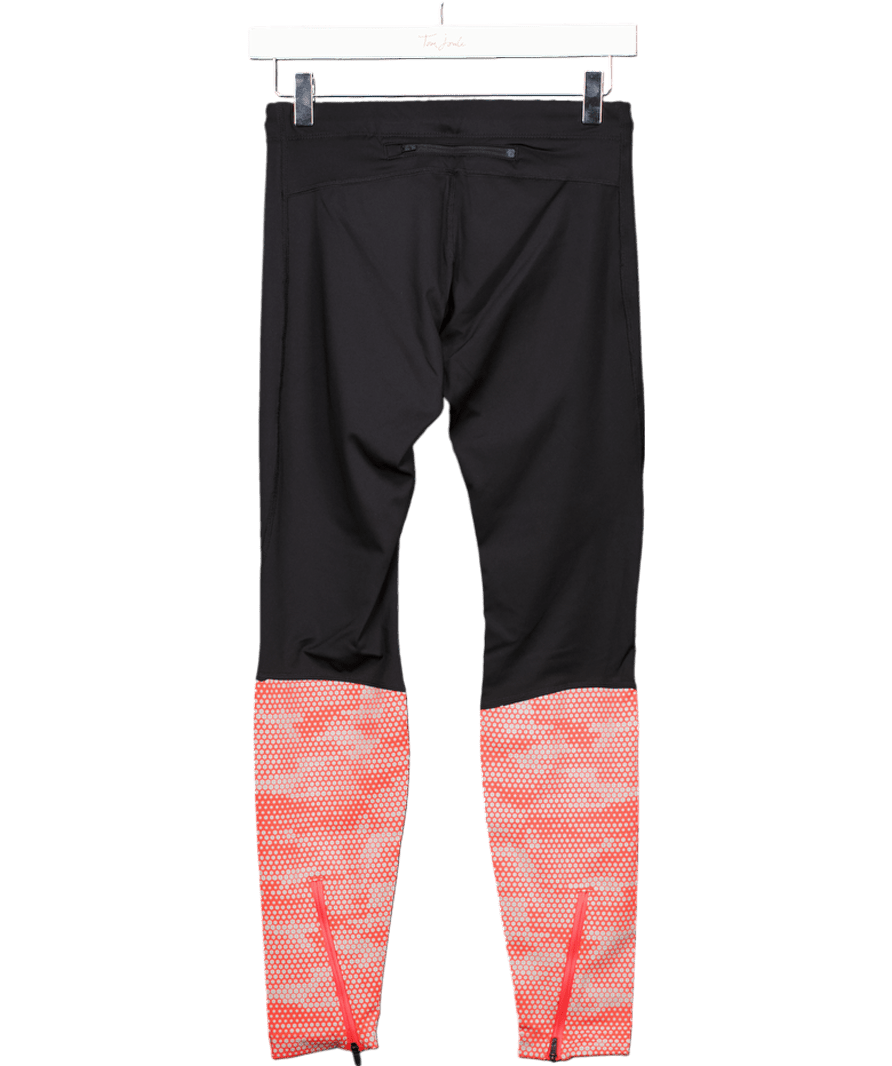 asics Black / Pink Performance Leggings UK S - Reliked