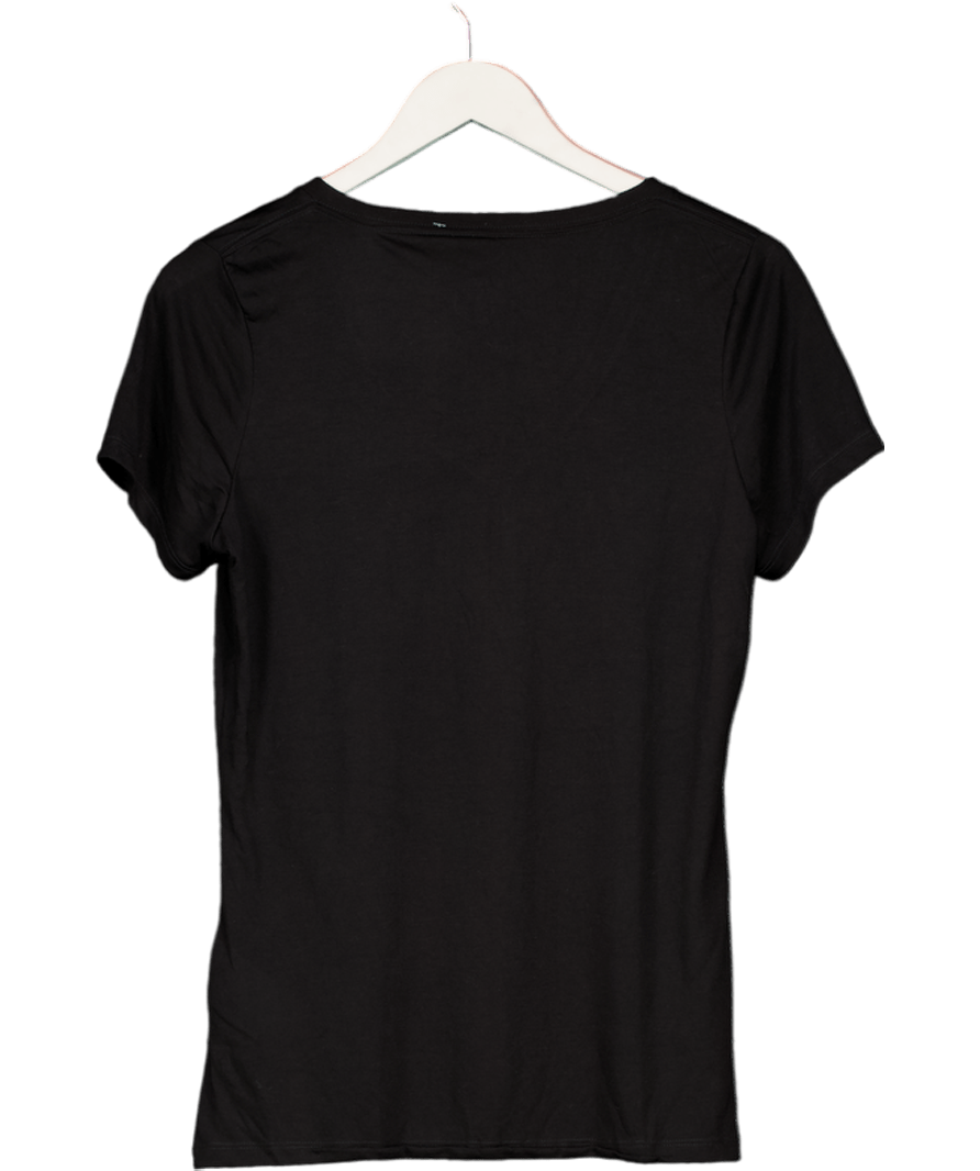 asics Black V - neck T-shirt UK M - Reliked
