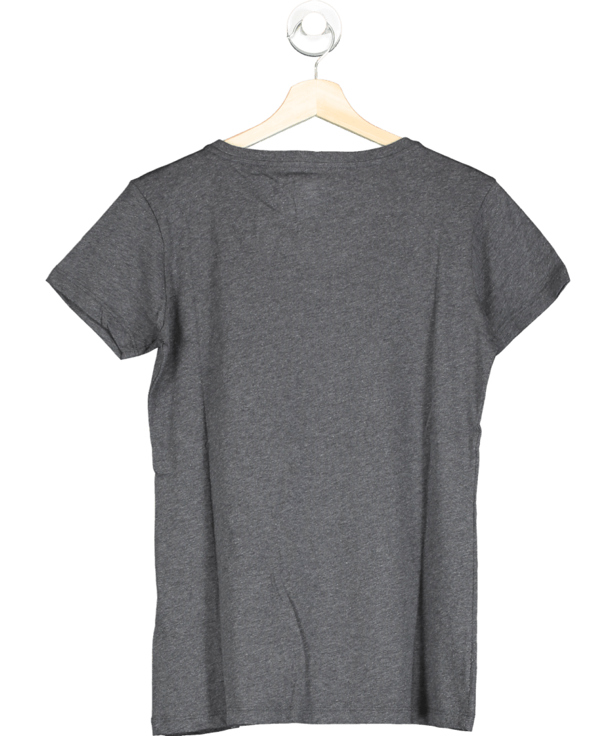 asics Dark Grey Heather Sport Logo Tee UK M - Reliked