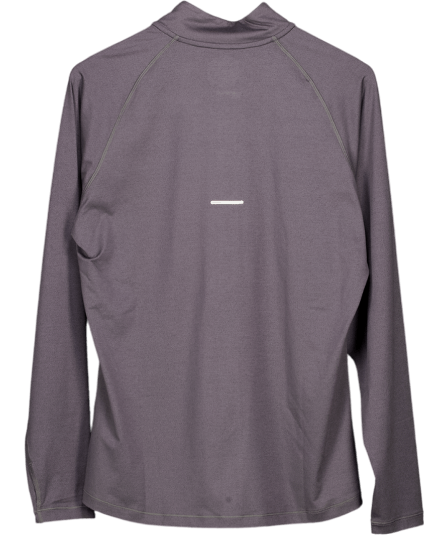 asics Dark Grey Quick Drying Long Sleeve Zip Top UK XL - Reliked