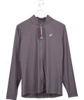 asics Dark Grey Quick Drying Long Sleeve Zip Top UK XL - Reliked