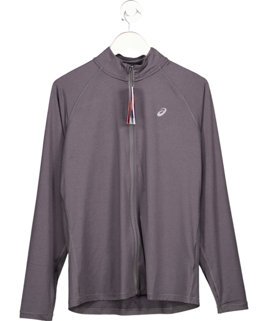 asics Dark Grey Quick Drying Long Sleeve Zip Top UK XL - Reliked