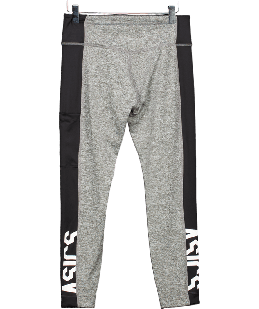 asics Grey Marl / Black Logo 7/8 Tight UK S - Reliked