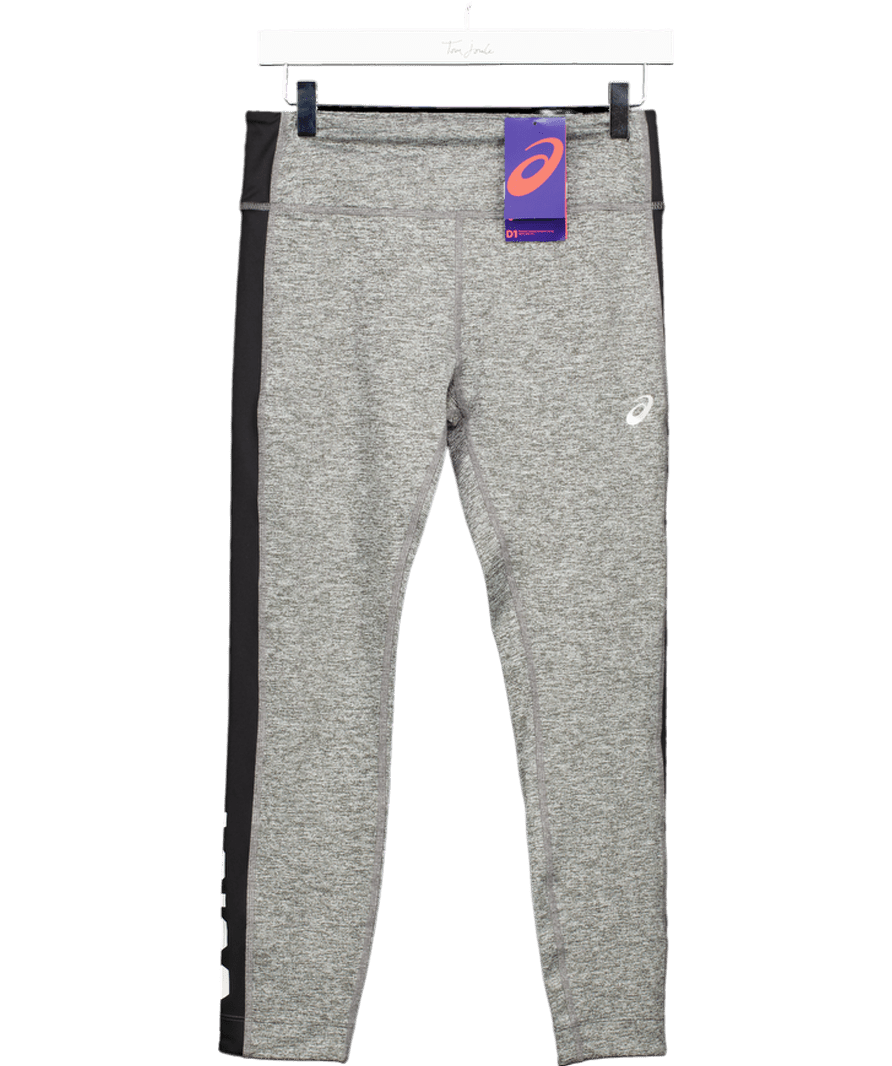asics Grey Marl / Black Logo 7/8 Tight UK S - Reliked