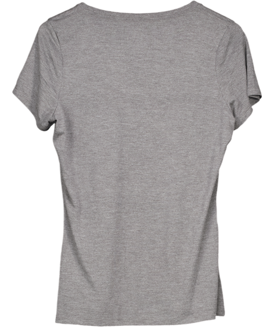 asics Grey V - neck T-shirt UK M - Reliked