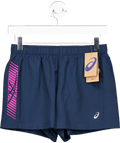 asics Icon 4in Navy Blue Running Shorts UK S - Reliked
