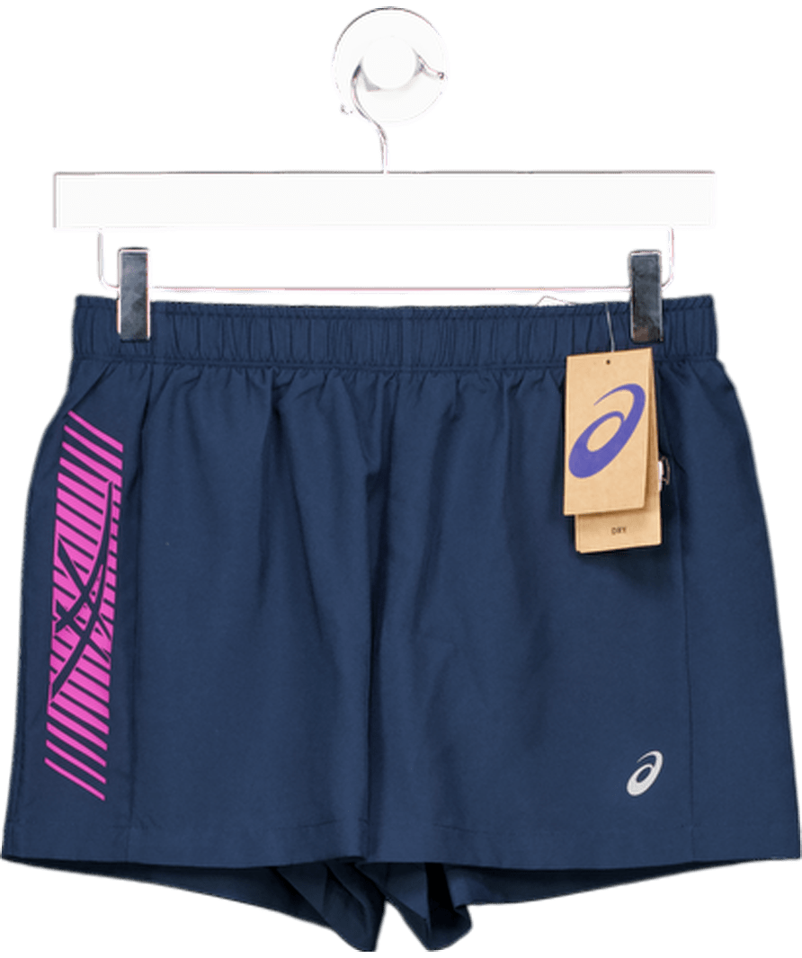 asics Icon 4in Navy Blue Running Shorts UK S - Reliked