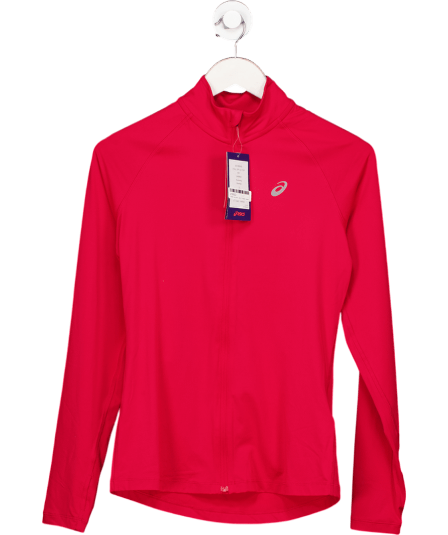 asics Red Quick Drying Long Sleeve Zip Top UK S - Reliked
