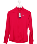 asics Red Quick Drying Long Sleeve Zip Top UK S - Reliked