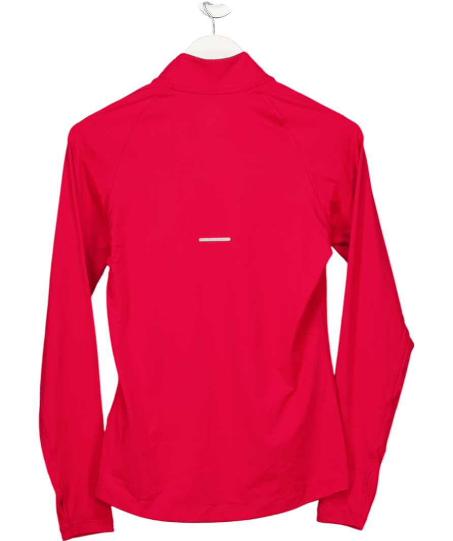 asics Red Quick Drying Long Sleeve Zip Top UK S - Reliked