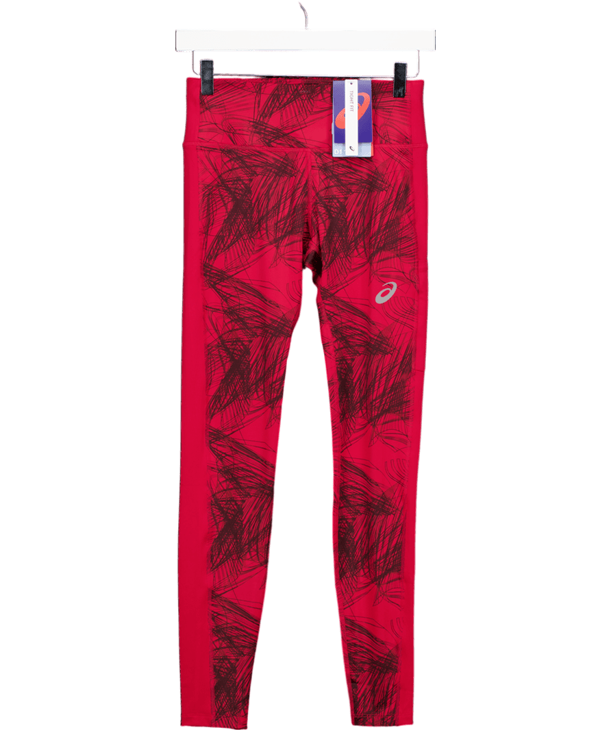 asics Red Sport Gpx Tight Running Leggings UK XS - Reliked