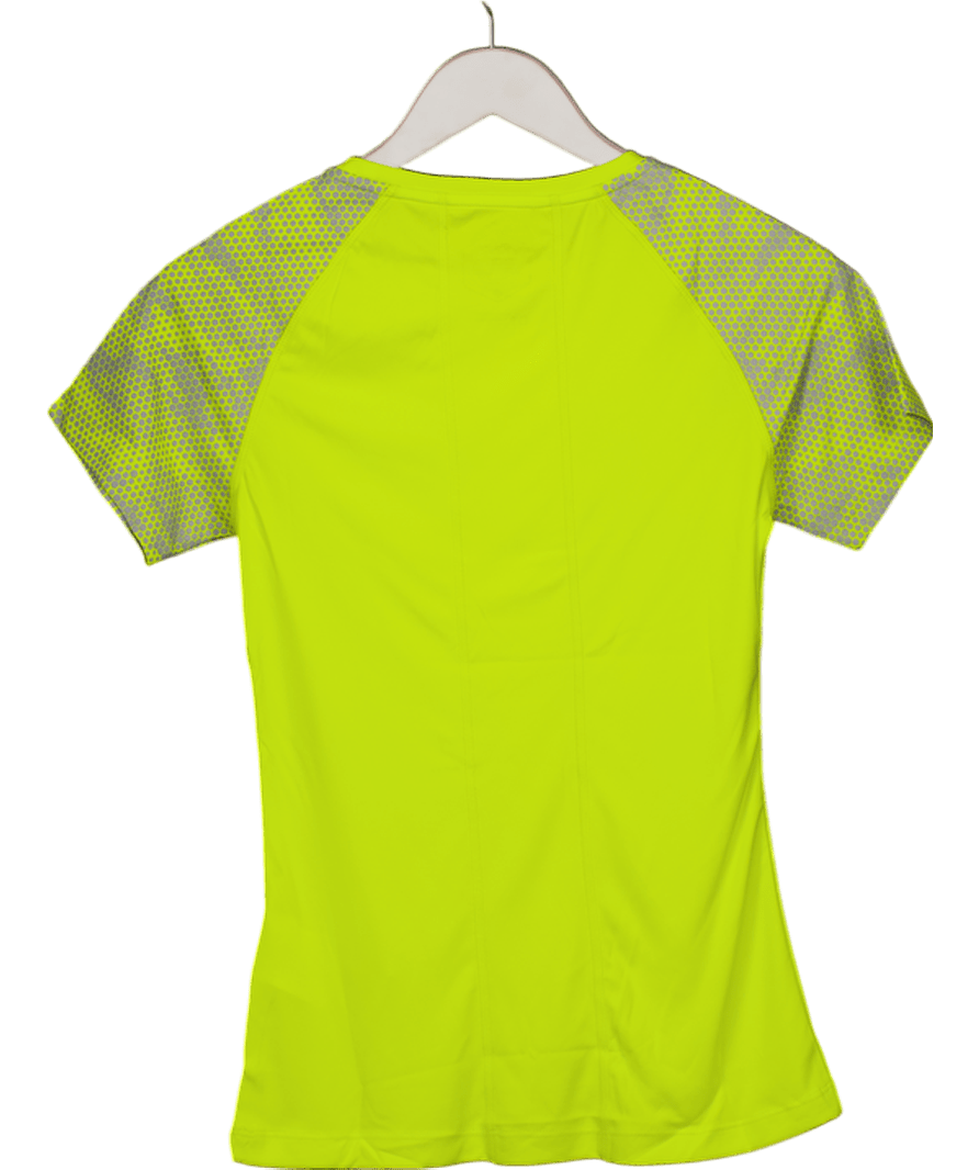 asics Yellow Lime Short Sleeve Quick Drying Short Sleeve Running Top UK XS - Reliked