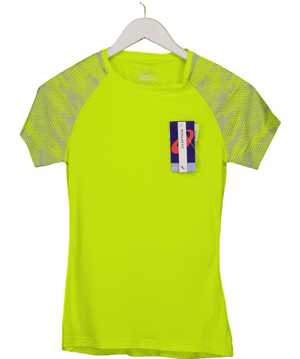 asics Yellow Short Sleeve Quick Drying Short Sleeve Running Top UK XS