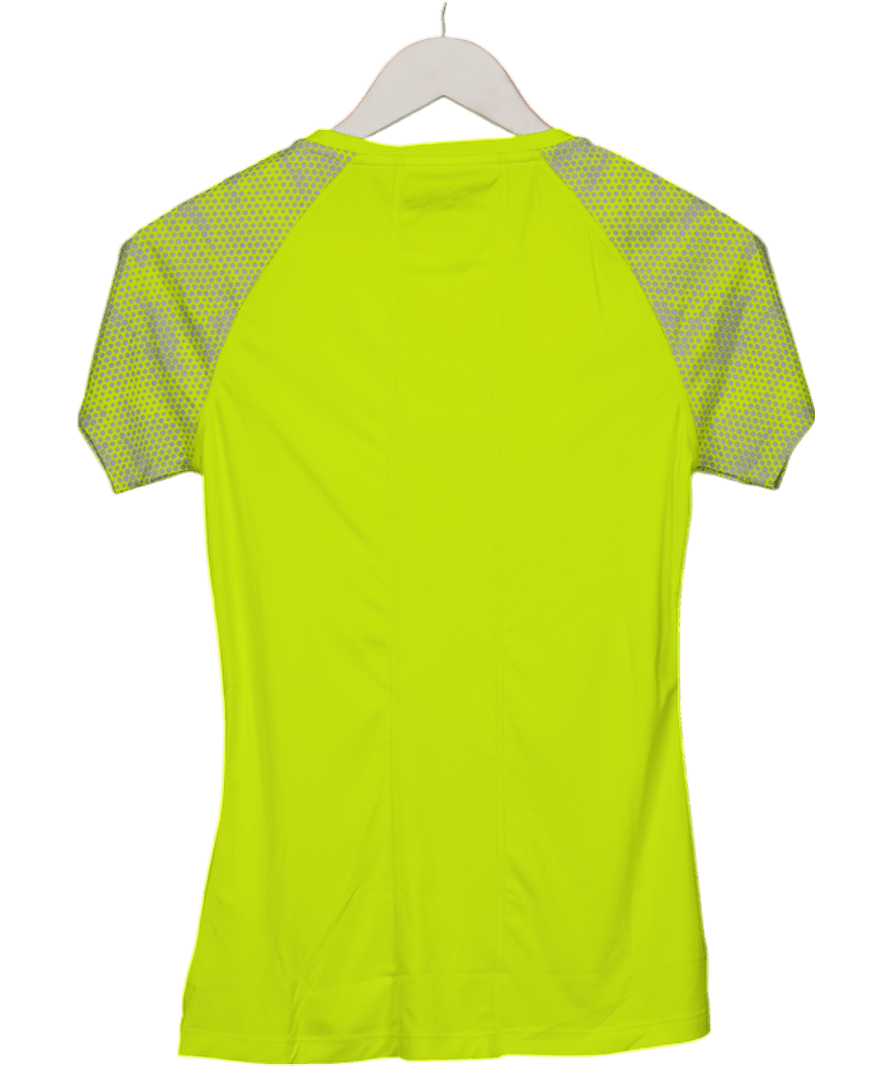 asics Yellow Short Sleeve Quick Drying Short Sleeve Running Top UK XS - Reliked