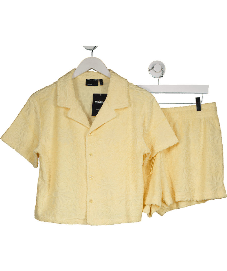 ASOS 2 - piece Buttermilk Yellow Towellling Boxer Short (uk M) And Shirt UK S - Reliked