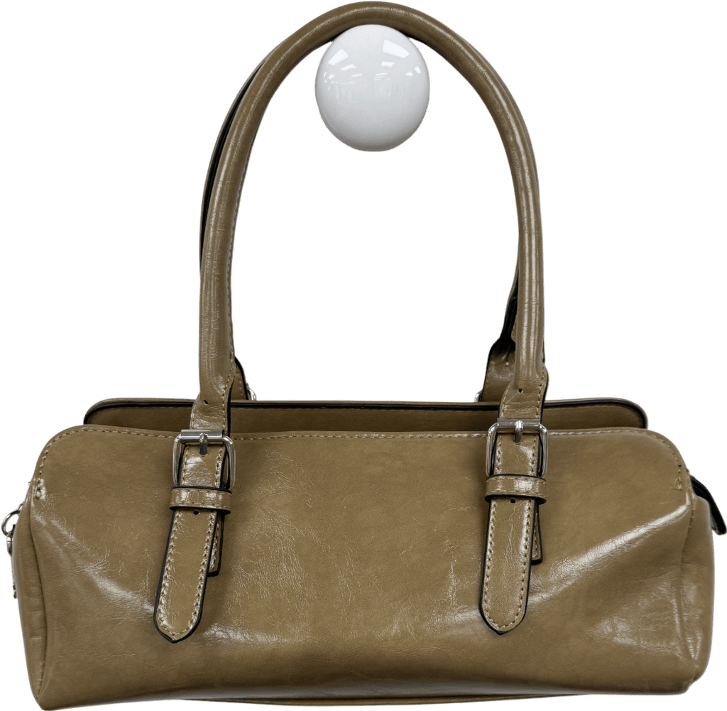 ASOS Beige Design Textured Bowler Bag With Key Bag Charm - Reliked
