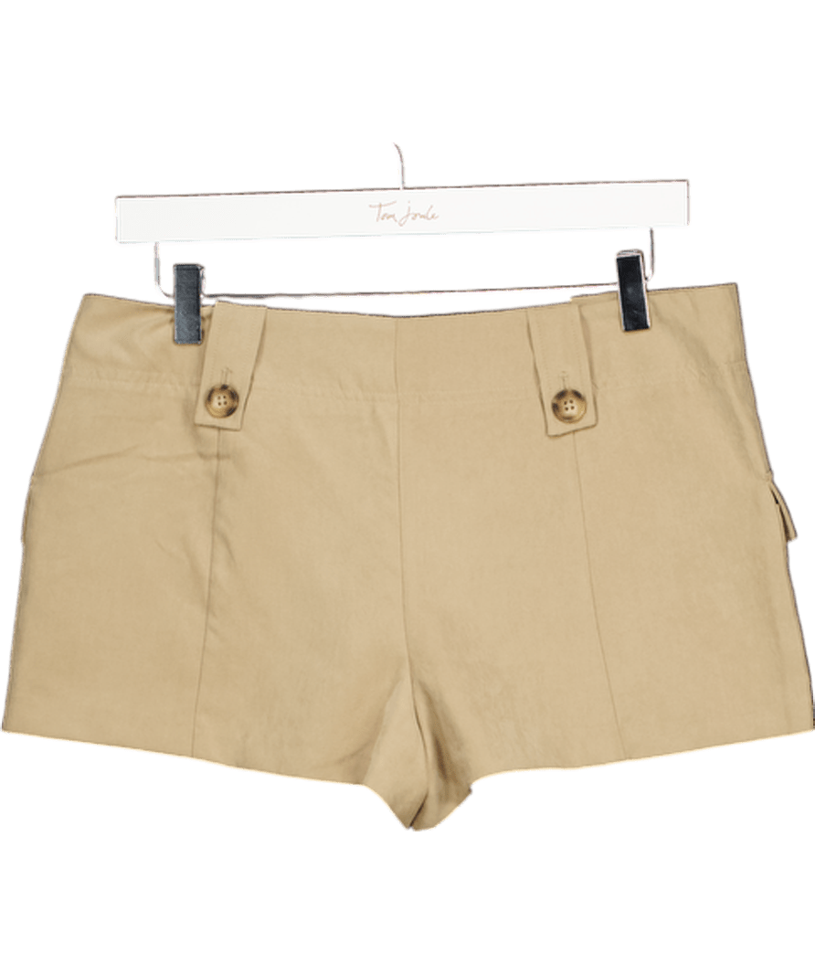 ASOS Beige Faux Suede Tailored Utility Shorts UK 10 - Reliked
